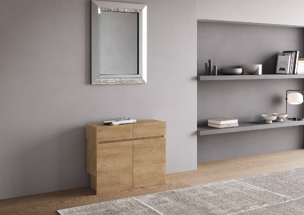 Itamoby Consolle Allungabile Evolve Con Panca Inferiore E Superiore Quercia Natura