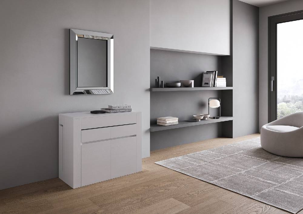 Itamoby Consolle Allungabile Evolve Con Panca Inferiore E Superiore Bianco Frassino