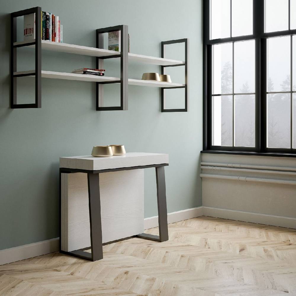 Itamoby Consolle Asia Bianco Frassino Telaio Antracite