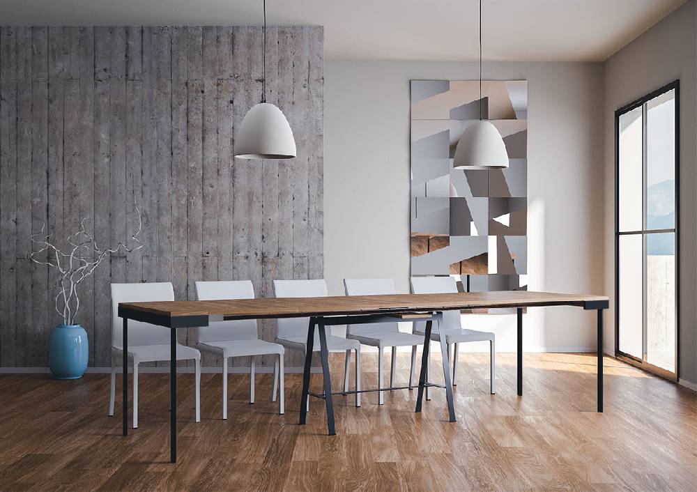 Itamoby Consolle Banco Evolution Abete Tinto Telaio Antracite