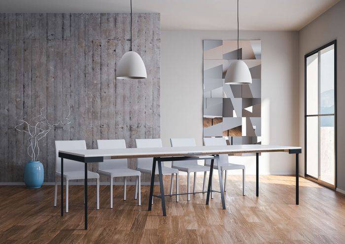 Itamoby Consolle Banco Evolution Bianco Frassino Telaio Antracite