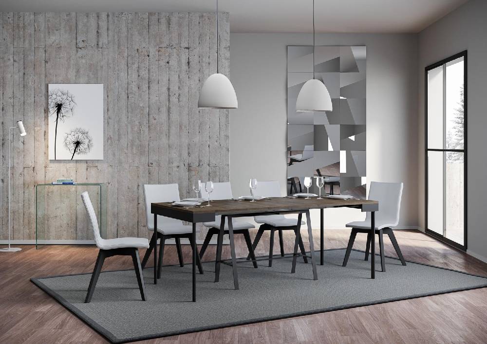 Itamoby Consolle Banco Evolution Noce Telaio Antracite