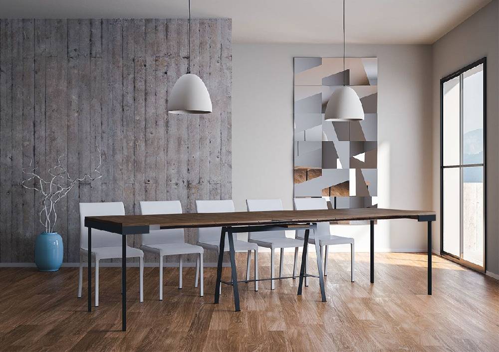 Itamoby Consolle Banco Evolution Noce Telaio Antracite