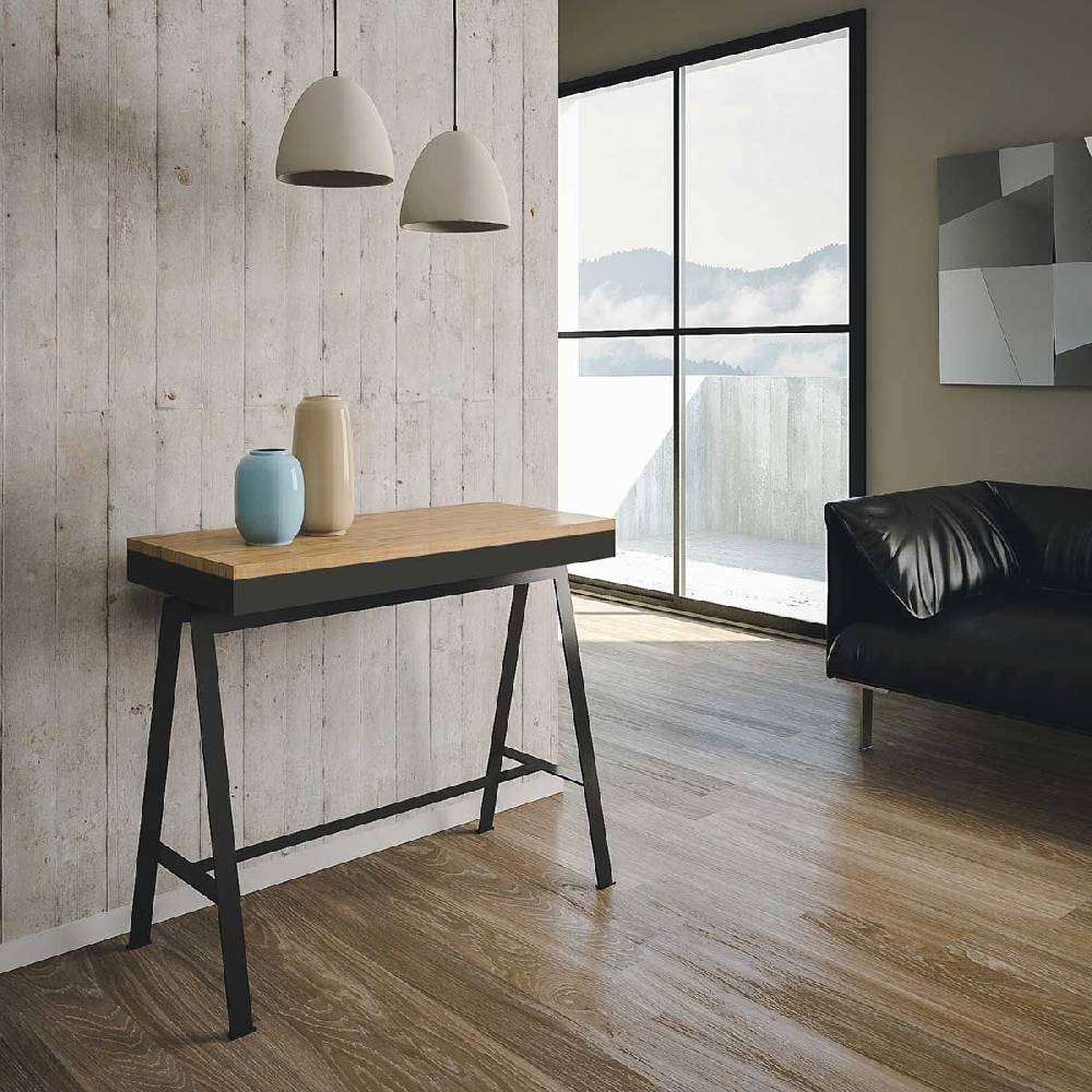 Itamoby Consolle Banco Evolution Quercia Natura Telaio Antracite