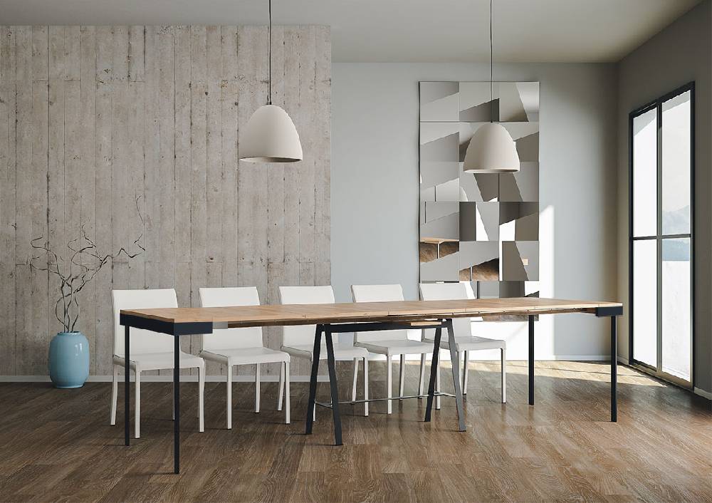 Itamoby Consolle Banco Evolution Quercia Natura Telaio Antracite