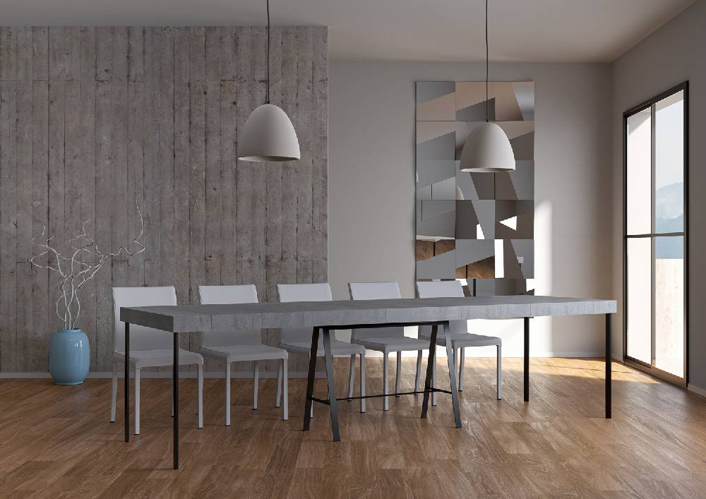 Itamoby Consolle Banco Premium Cemento Telaio Antracite