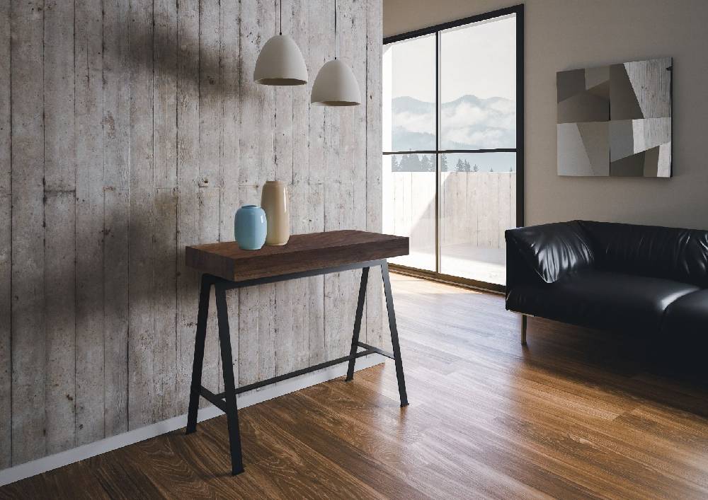 Itamoby Consolle Banco Premium Noce Telaio Antracite