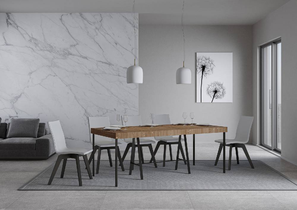 Itamoby Consolle Banco Small Premium Abete Tinto Telaio Antracite