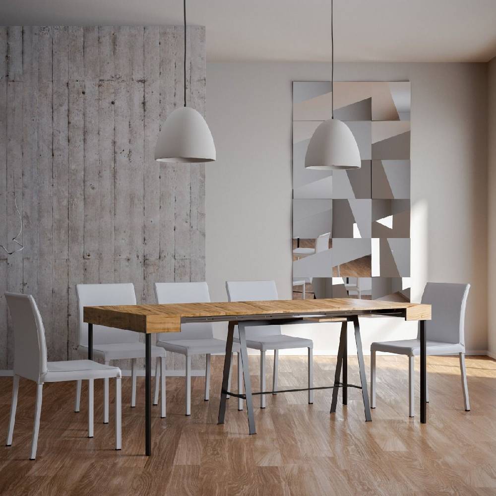 Itamoby Consolle Banco Small Quercia Natura Telaio Antracite