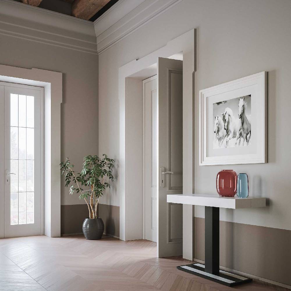 Itamoby Consolle Capital Bianco Frassino Telaio Antracite