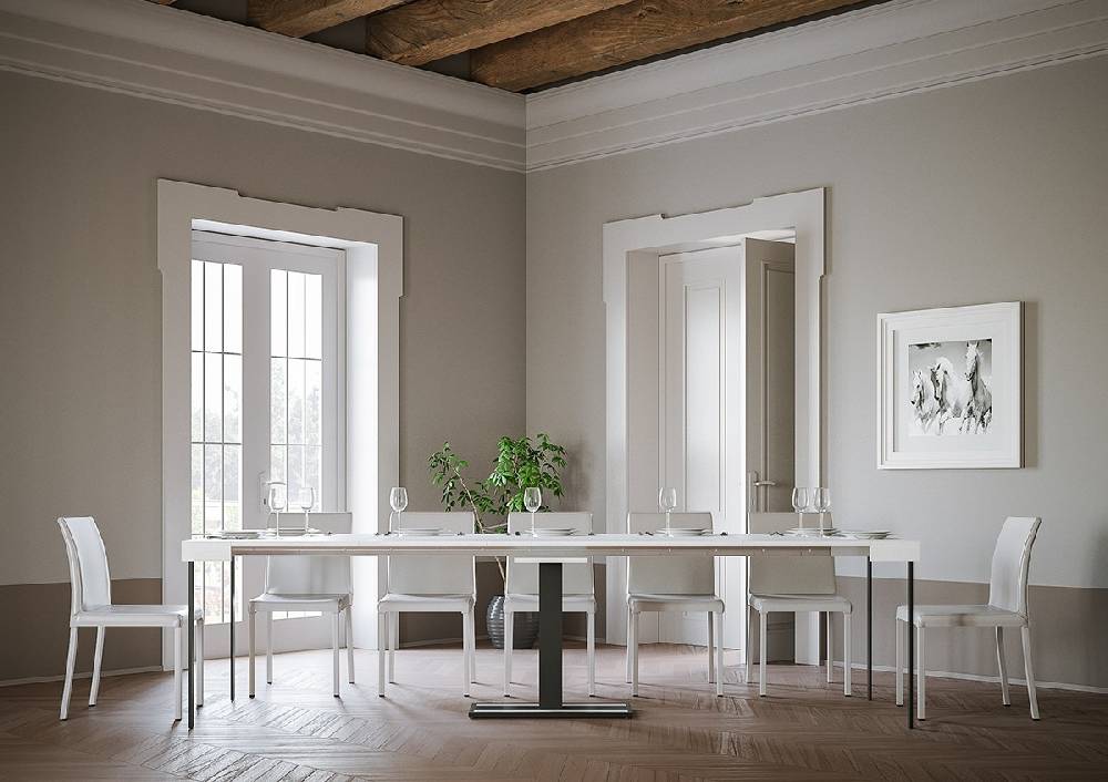 Itamoby Consolle Capital Bianco Frassino Telaio Antracite