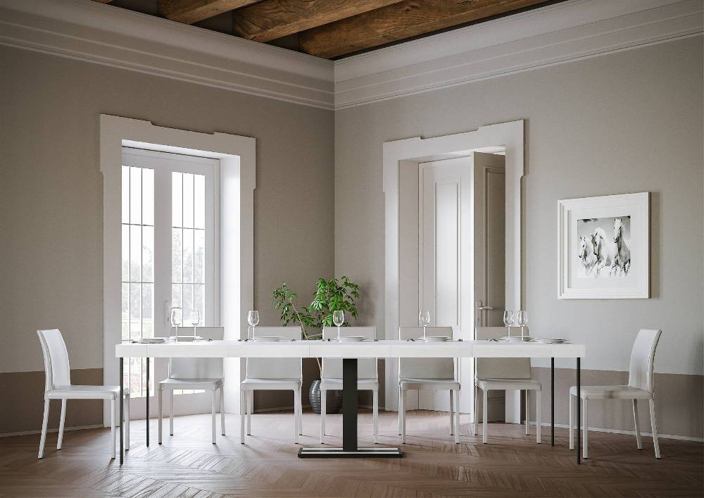 Itamoby Consolle Capital Premium Bianco Frassino Telaio Antracite