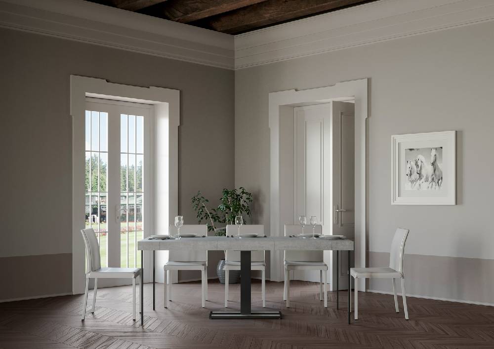 Itamoby Consolle Capital Premium Cemento Telaio Antracite