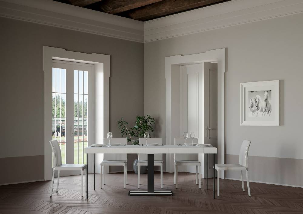 Itamoby Consolle Capital Small Premium Bianco Frassino Telaio Antracite