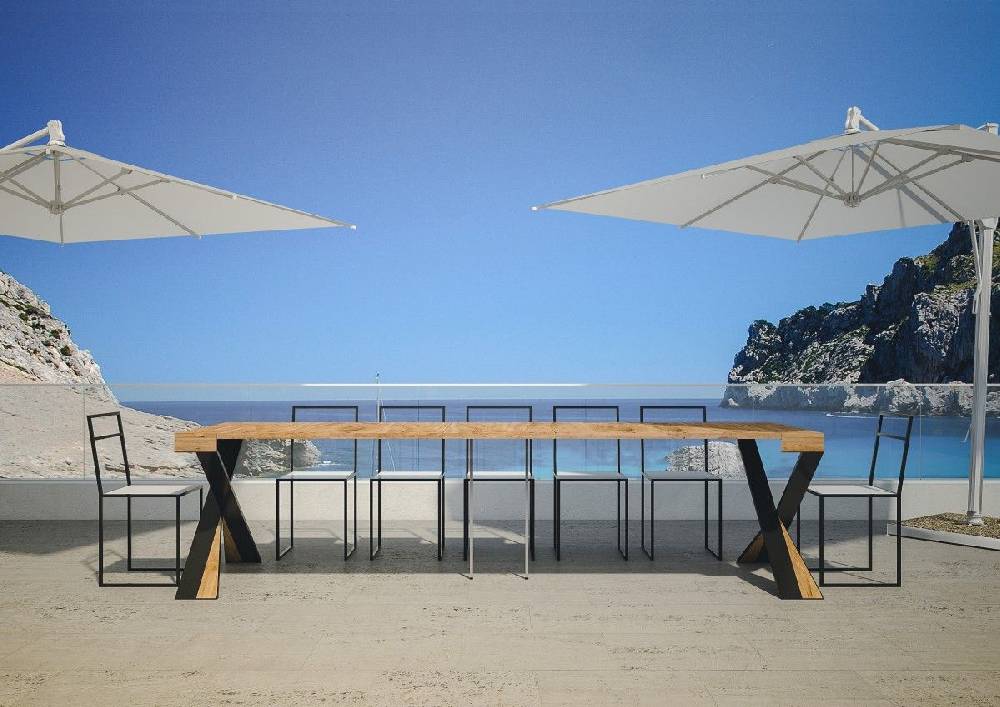 Itamoby Consolle Diago Abete Tinto Telaio Antracite