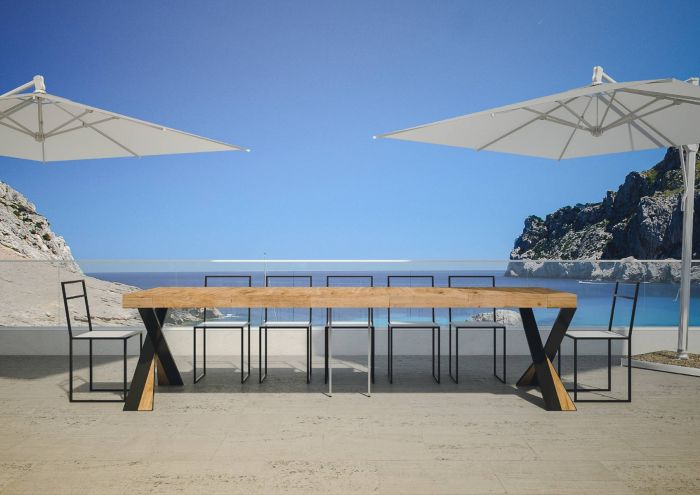 Itamoby Consolle Diago Premium Abete Tinto Telaio Antracite