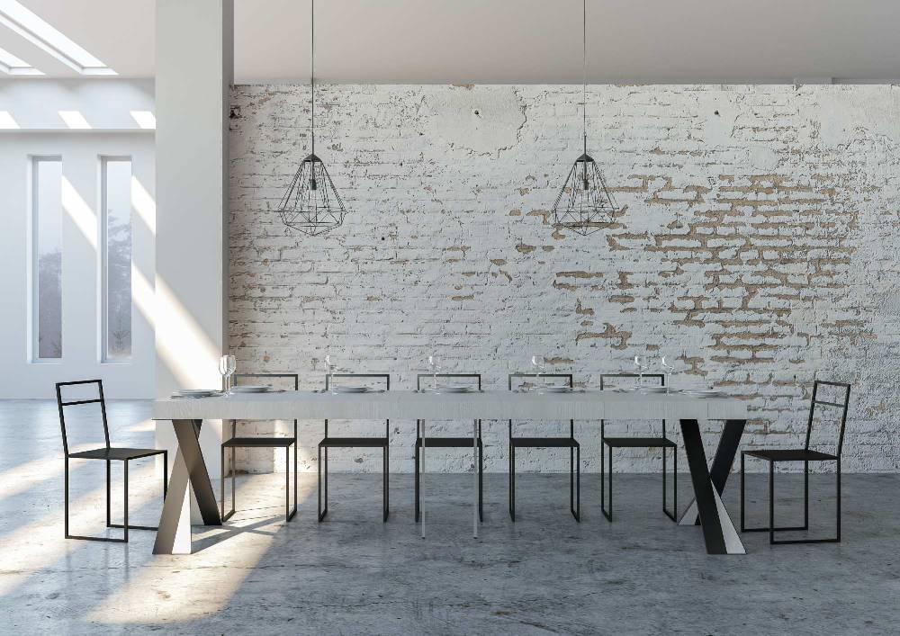 Itamoby Consolle Diago Premium Bianco Frassino Telaio Antracite