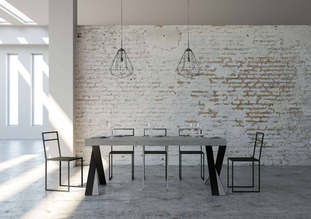 Itamoby Consolle Diago Premium Cemento Telaio Antracite