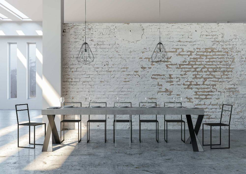 Itamoby Consolle Diago Premium Cemento Telaio Antracite