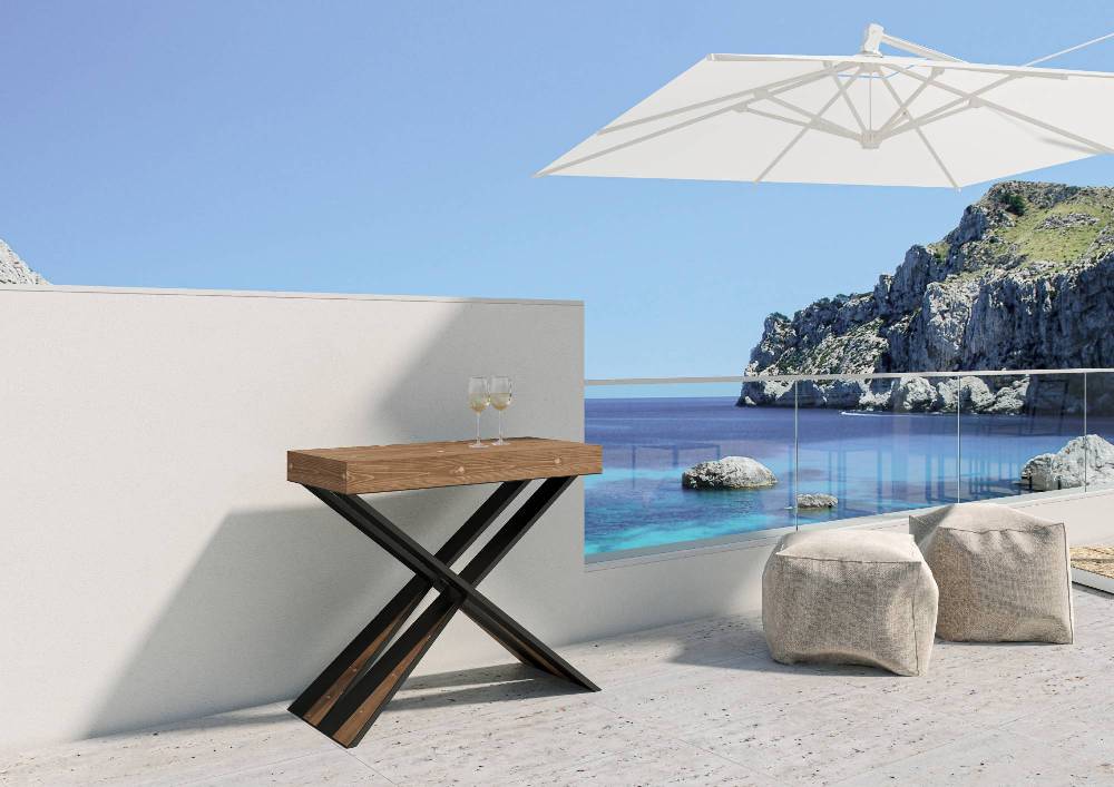 Itamoby Consolle Diago Small Abete Tinto Telaio Antracite