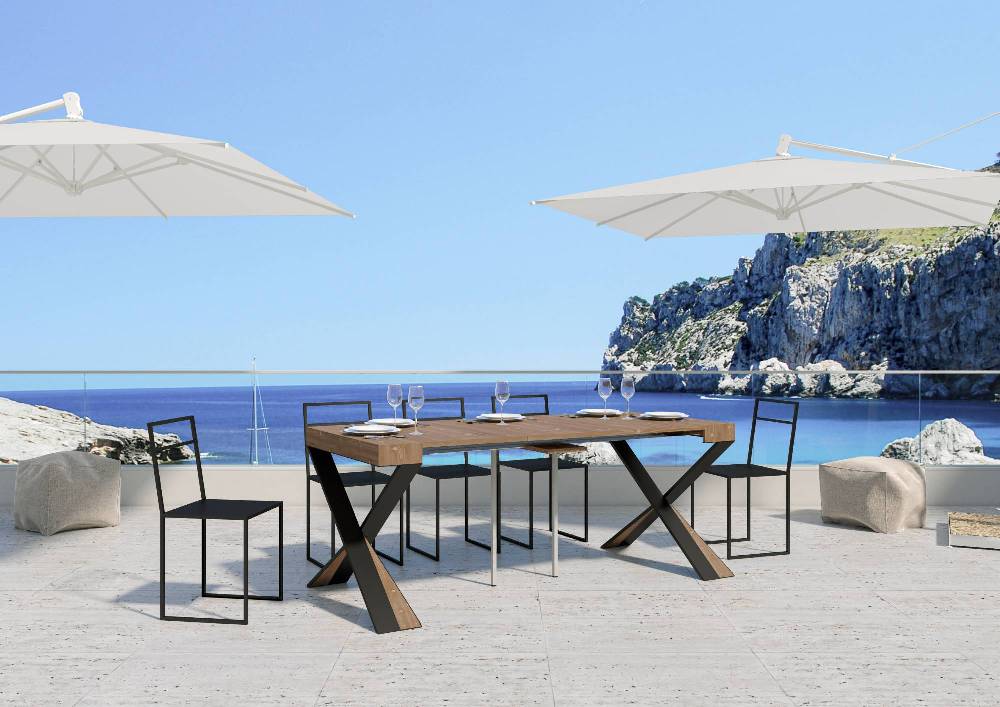 Itamoby Consolle Diago Small Abete Tinto Telaio Antracite