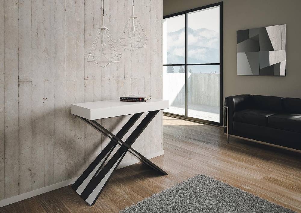 Itamoby Consolle Diago Small Bianco Frassino Telaio Antracite