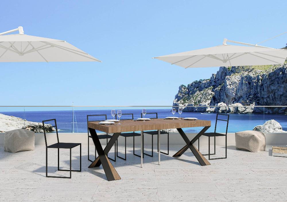 Itamoby Consolle Diago Small Premium Abete Tinto Telaio Antracite