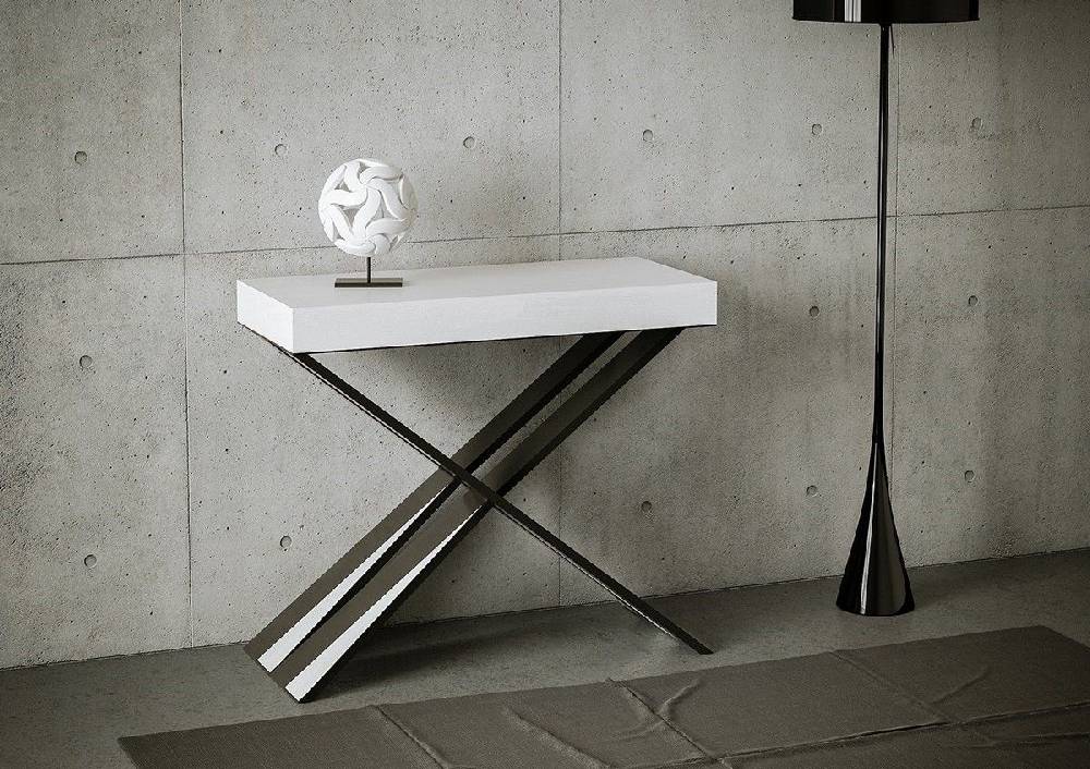 Itamoby Consolle Diago Small Premium Bianco Frassino Telaio Antracite