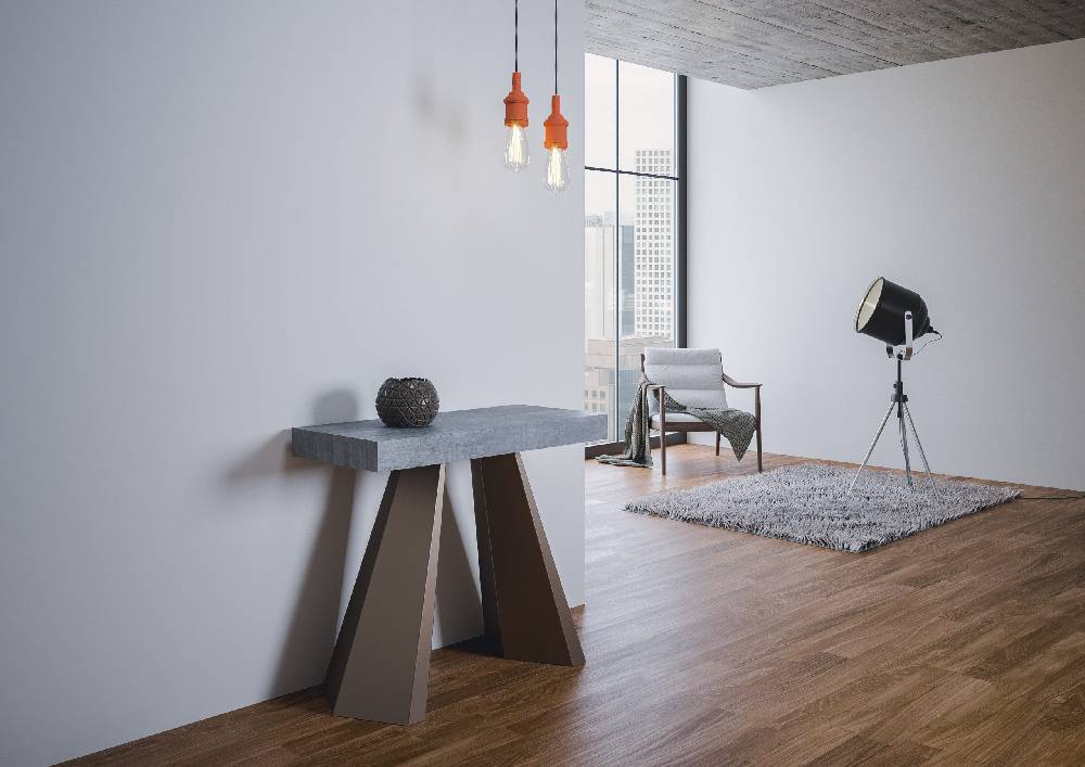 Itamoby Consolle Diamante Premium Cemento Telaio Orso