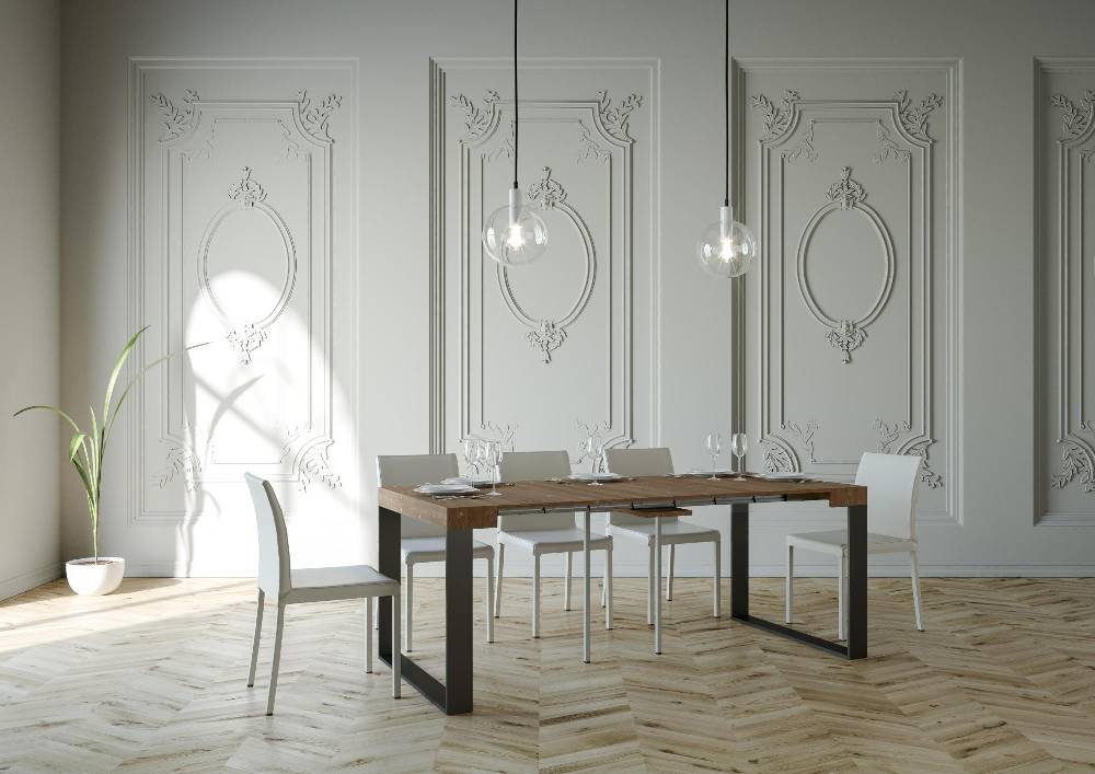 Itamoby Consolle Elettra Abete Tinto Telaio Antracite