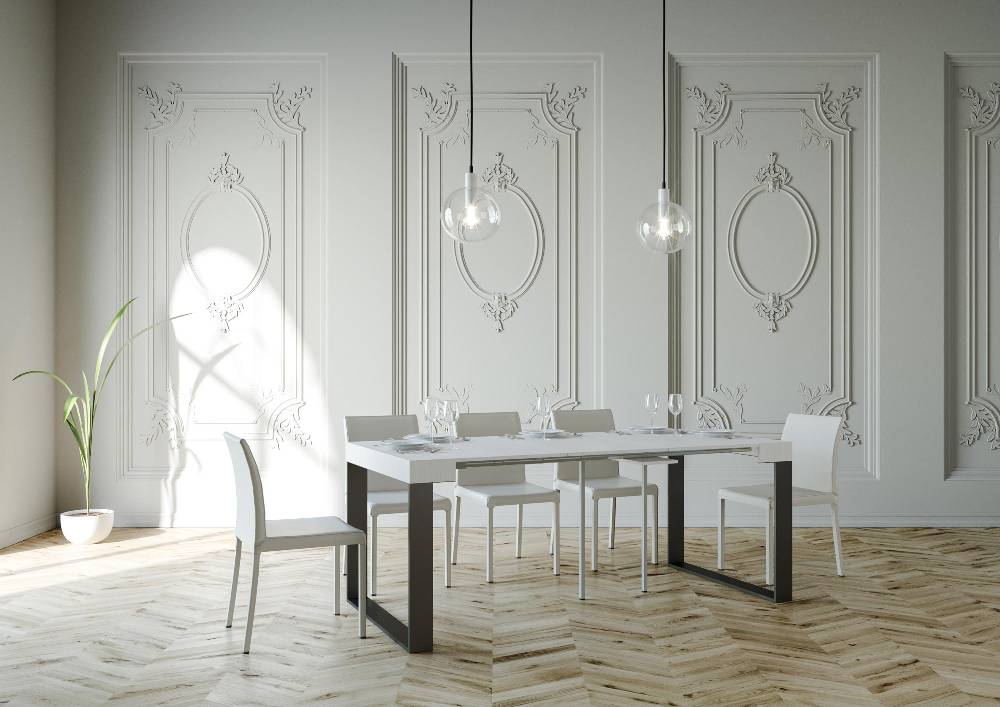 Itamoby Consolle Elettra Bianco Frassino Telaio Antracite