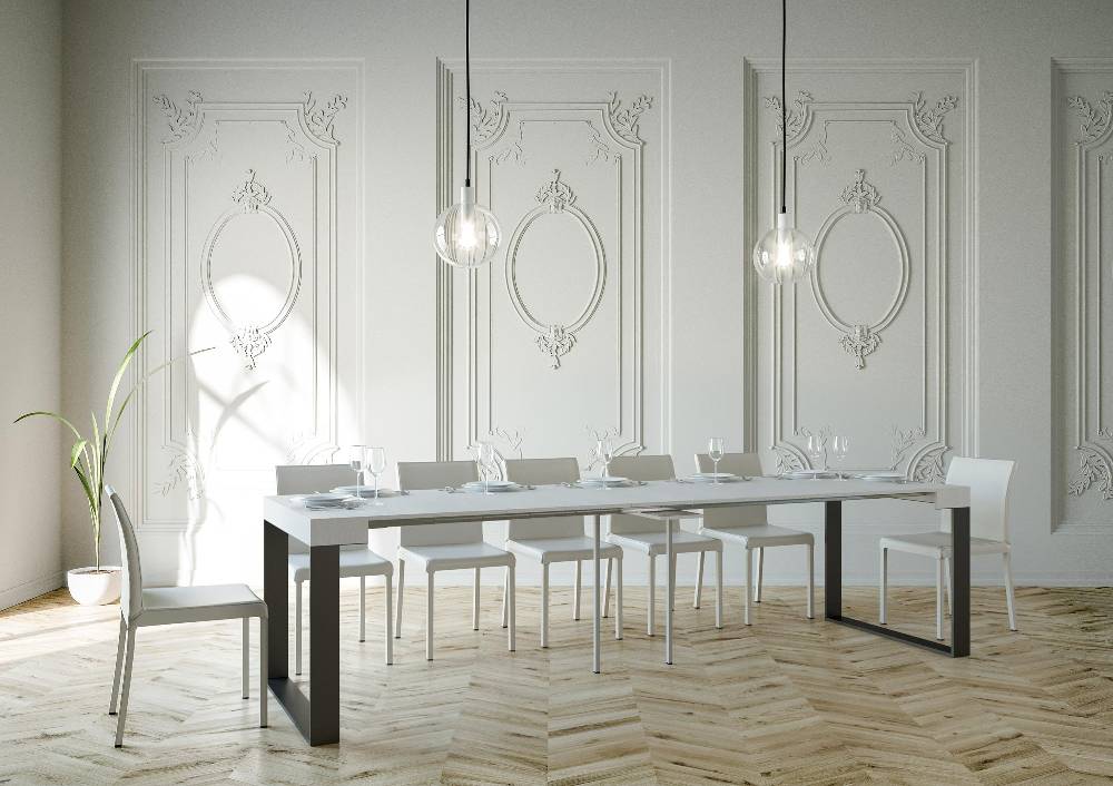 Itamoby Consolle Elettra Bianco Frassino Telaio Antracite