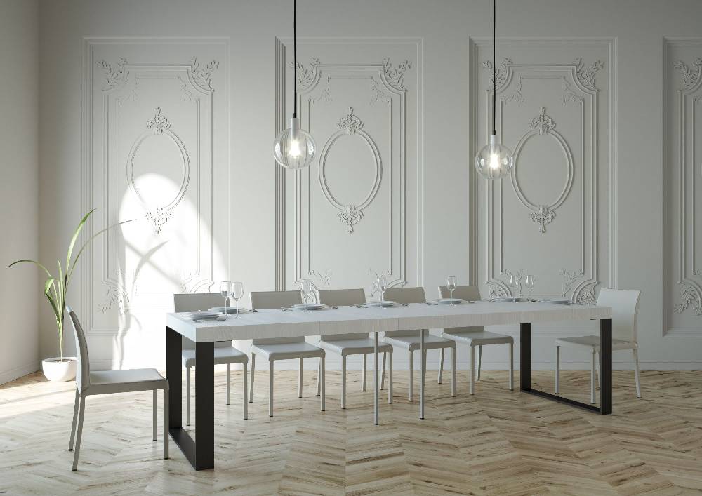 Itamoby Consolle Elettra Premium Bianco Frassino Telaio Antracite