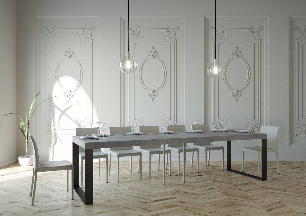 Itamoby Consolle Elettra Premium Cemento Telaio Antracite