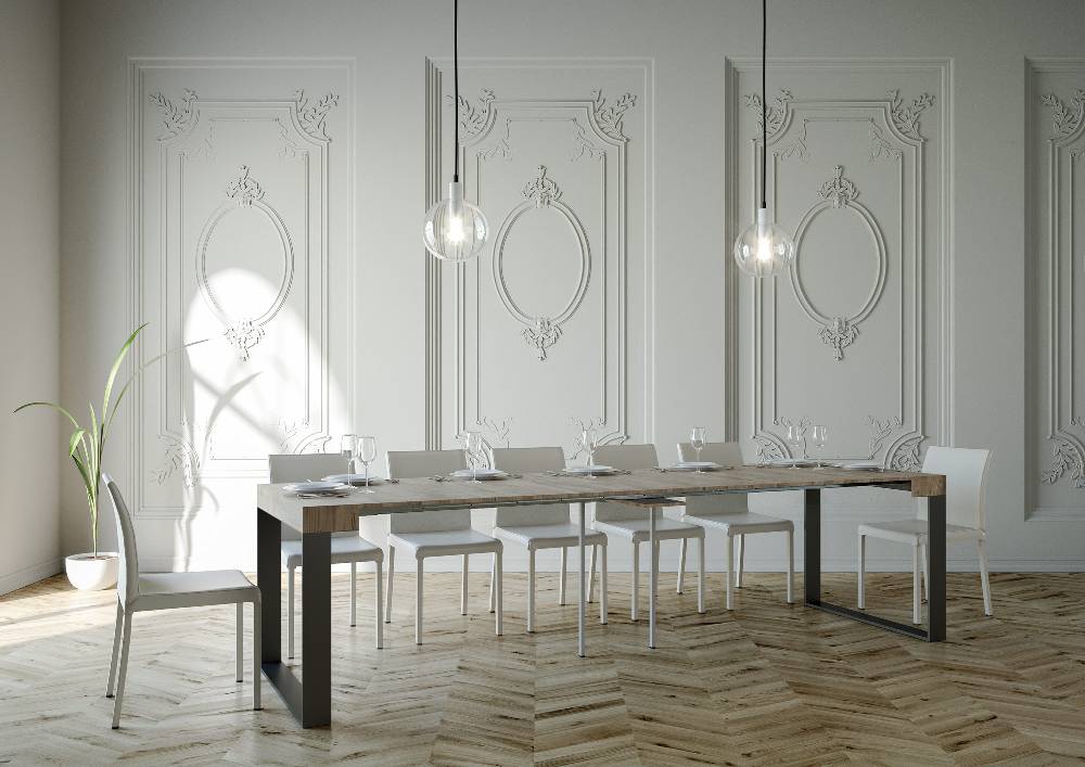 Itamoby Consolle Elettra Quercia Natura Telaio Antracite