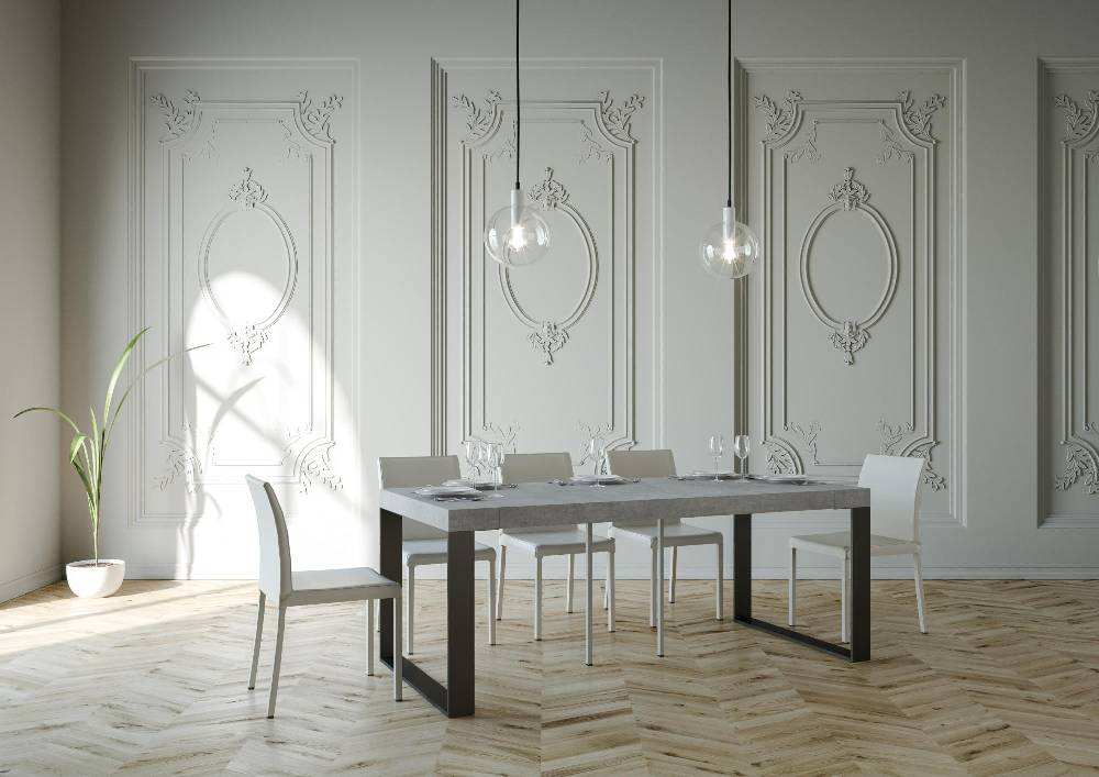 Itamoby Consolle Elettra Small Premium Cemento Telaio Antracite