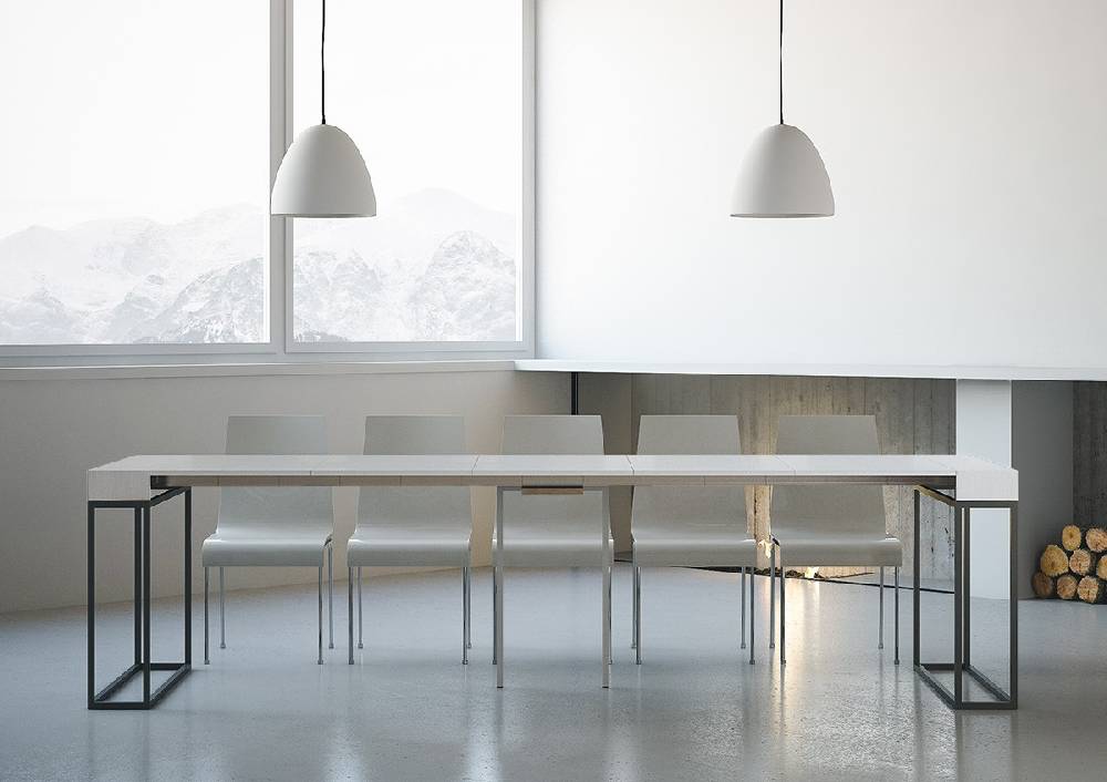 Itamoby Consolle Epoca Bianco Frassino Telaio Antracite