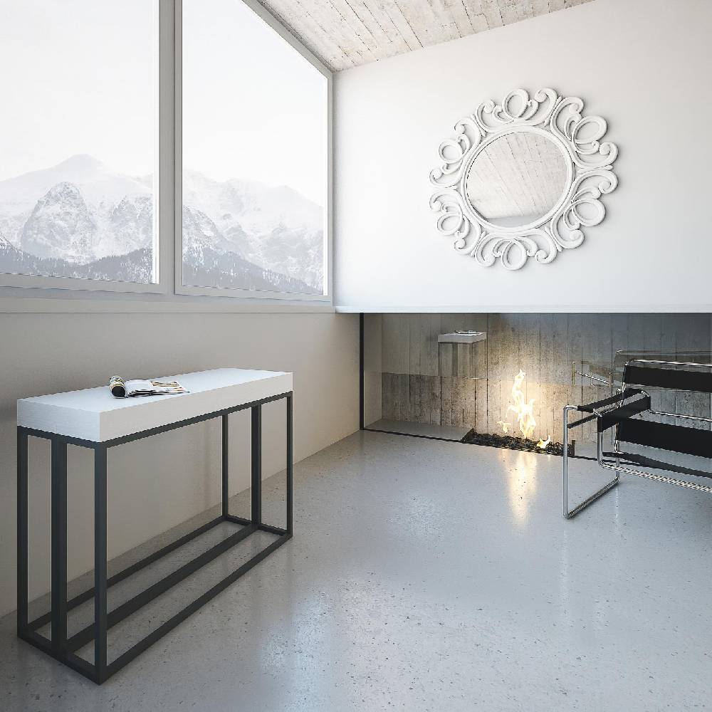 Itamoby Consolle Epoca Premium Bianco Frassino Telaio Antracite