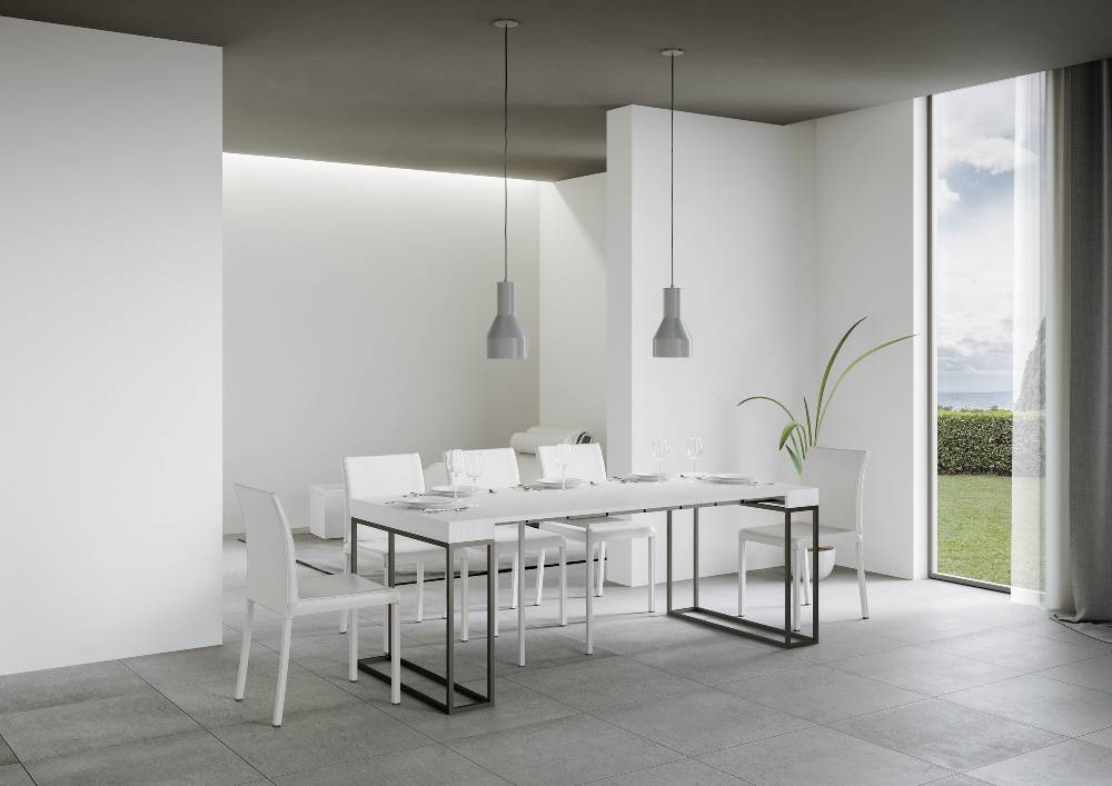 Itamoby Consolle Epoca Small Bianco Frassino Telaio Antracite