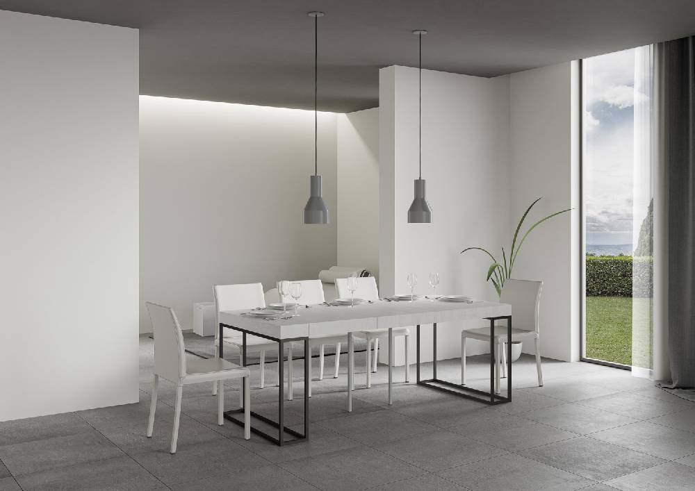 Itamoby Consolle Epoca Small Premium Bianco Frassino Telaio Antracite