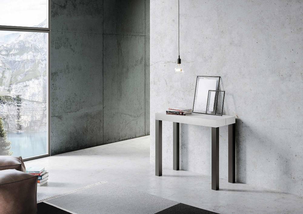 Itamoby Consolle Everyday Bianco Frassino Telaio Antracite