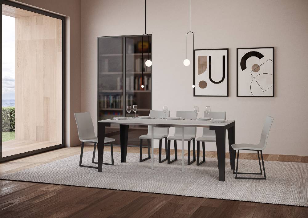 Itamoby Consolle Flame Evolution Bianco Frassino Telaio Antracite