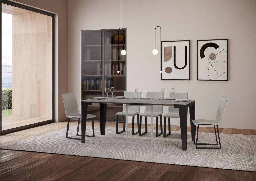 Itamoby Consolle Flame Evolution Cemento Telaio Antracite