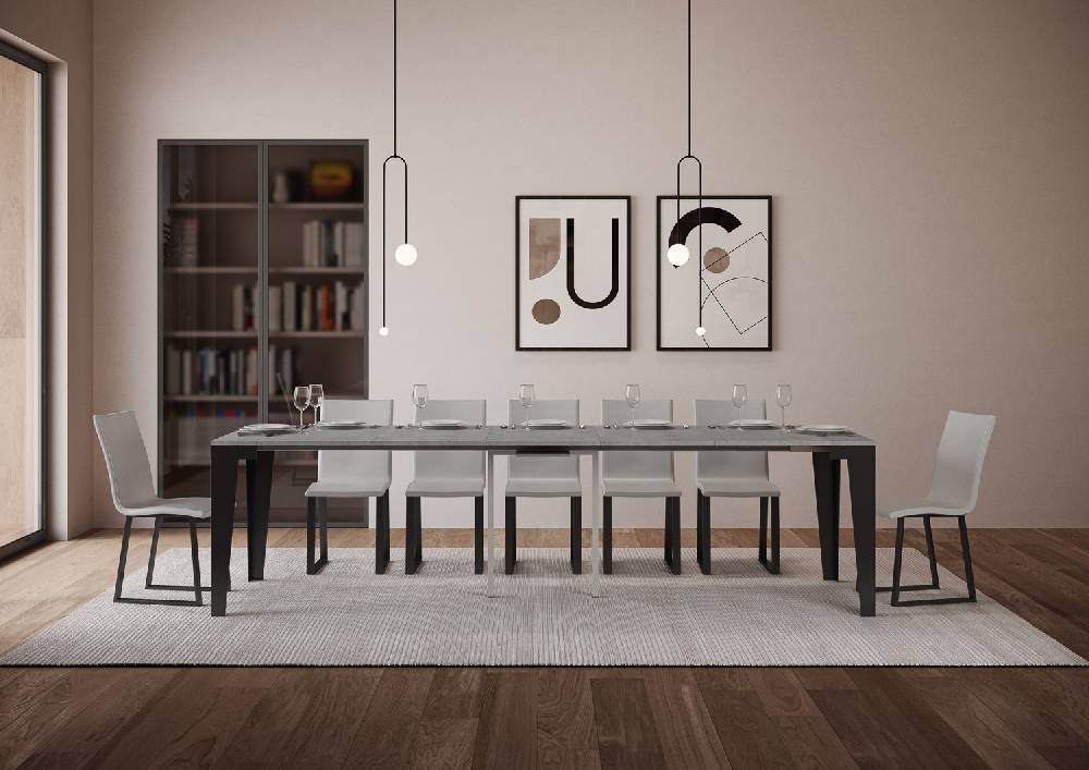 Itamoby Consolle Flame Evolution Cemento Telaio Antracite