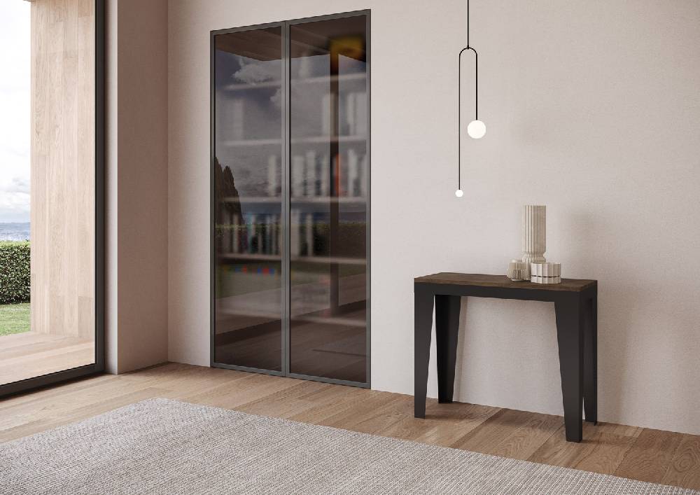 Itamoby Consolle Flame Evolution Noce Telaio Antracite