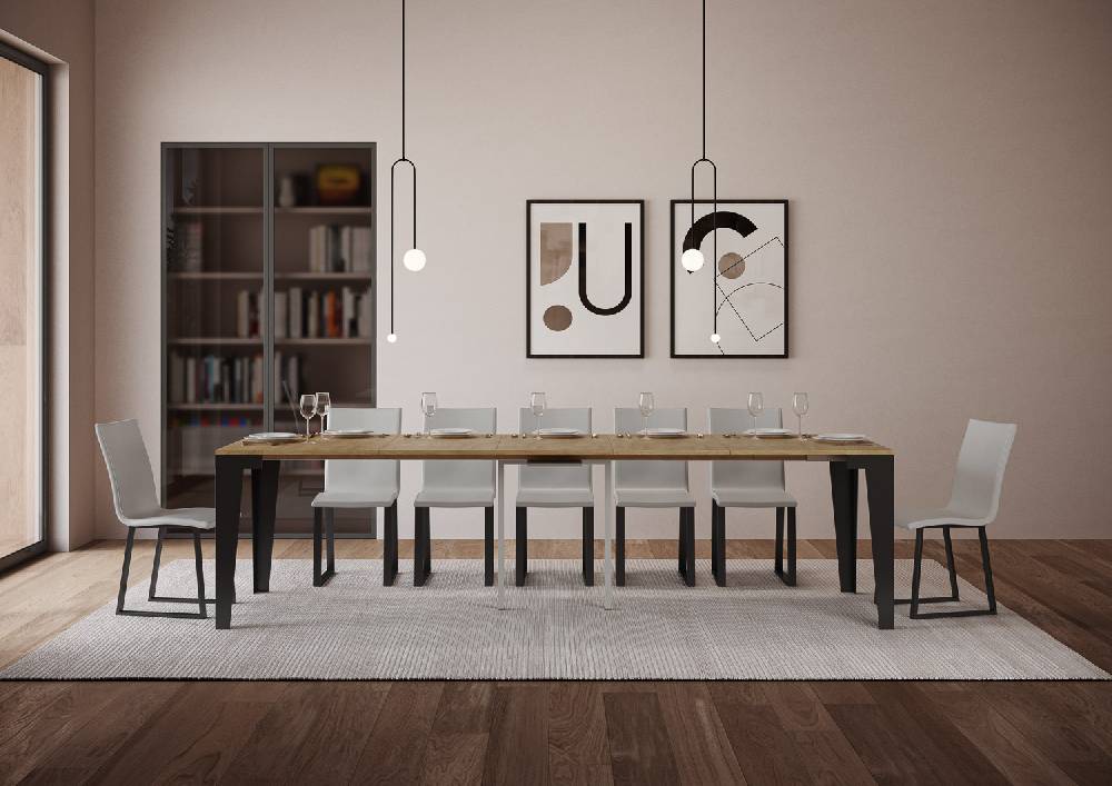 Itamoby Consolle Flame Evolution Quercia Natura Telaio Antracite