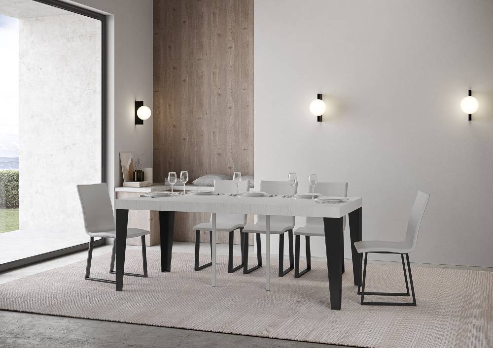 Itamoby Consolle Flame Premium Bianco Frassino Telaio Antracite