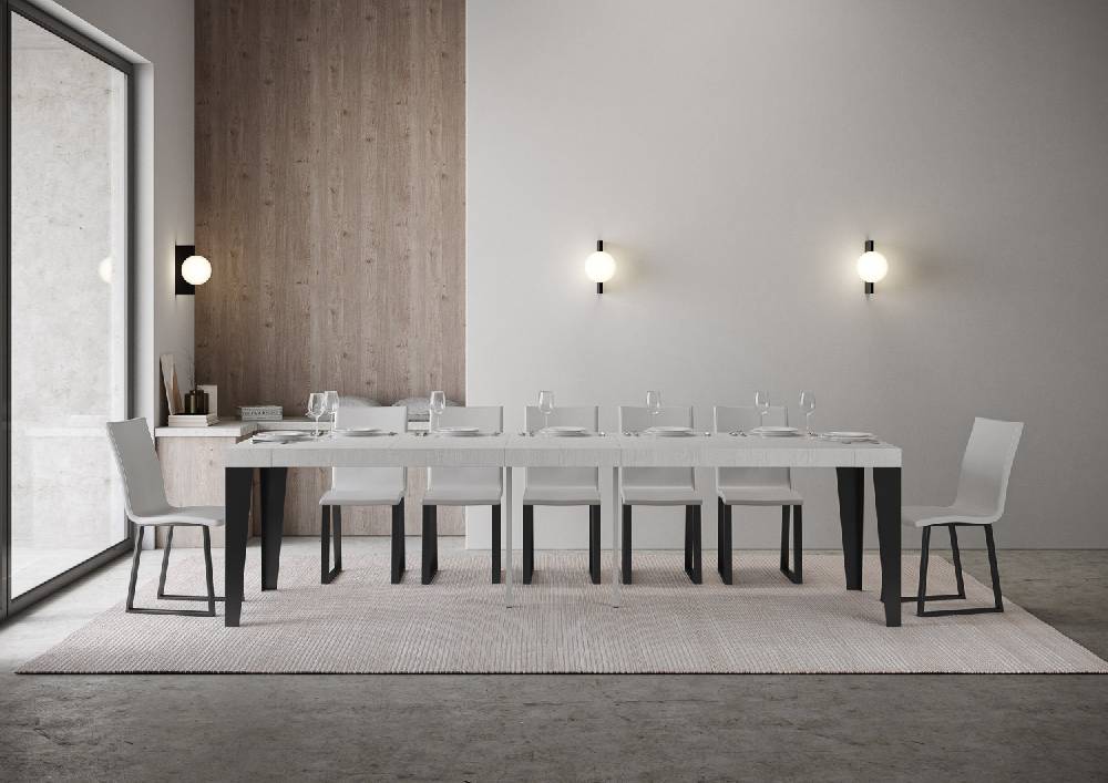 Itamoby Consolle Flame Premium Bianco Frassino Telaio Antracite