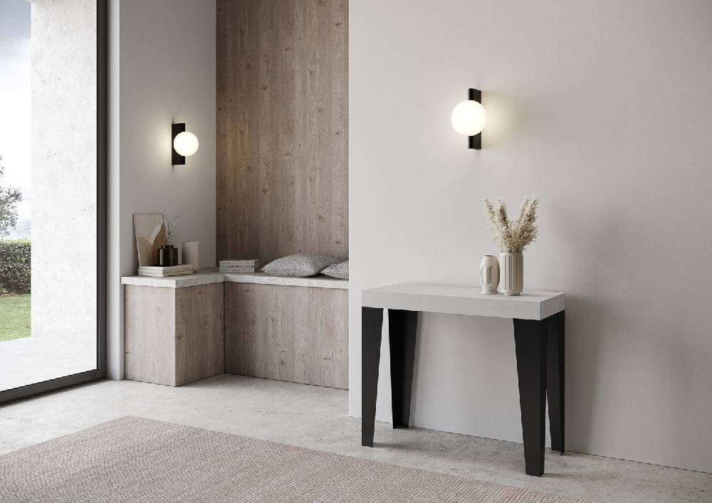 Itamoby Consolle Flame Small Bianco Frassino Telaio Antracite