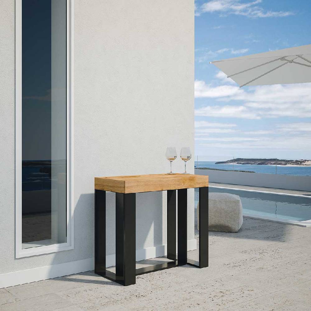 Itamoby Consolle Futura Abete Tinto Telaio Antracite